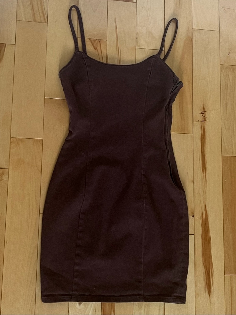 H&M Divided Chocolate Brown Denim Bodycon Dress